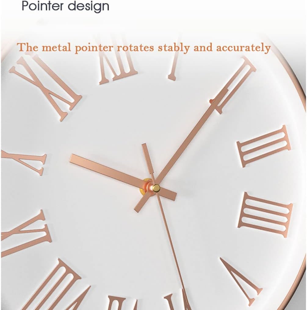 ZAJ Reloj de Pared – Reloj de pared de 12 pulgadas sin tictac, silencioso, redondo, moderno, simple reloj de pared con números romanos grandes y