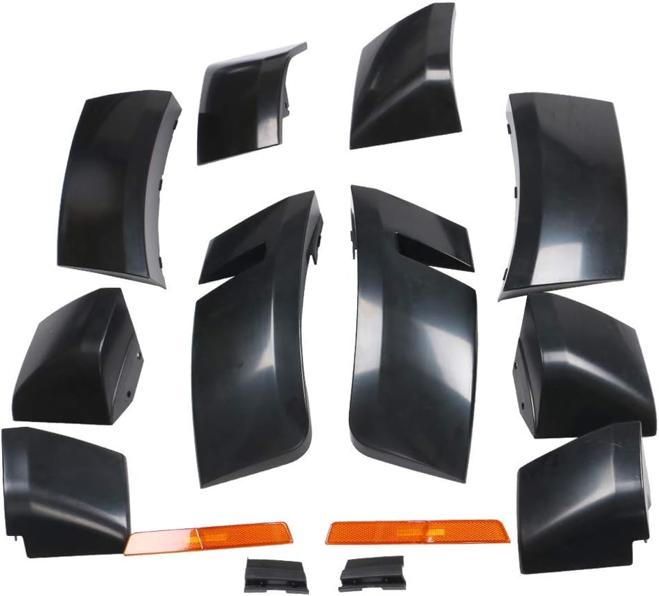 Defensas de guardabarros estilo demonio compatibles con modelos Dodge Challenger Hellcat 2015-2023, polipropileno negro sin pintar por IKON
