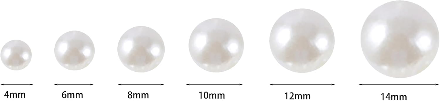 600 cuentas de perlas para manualidades, cuentas redondas de 0.315 pulgadas con agujero para hacer joyas, manualidades, pulseras, collares y relleno