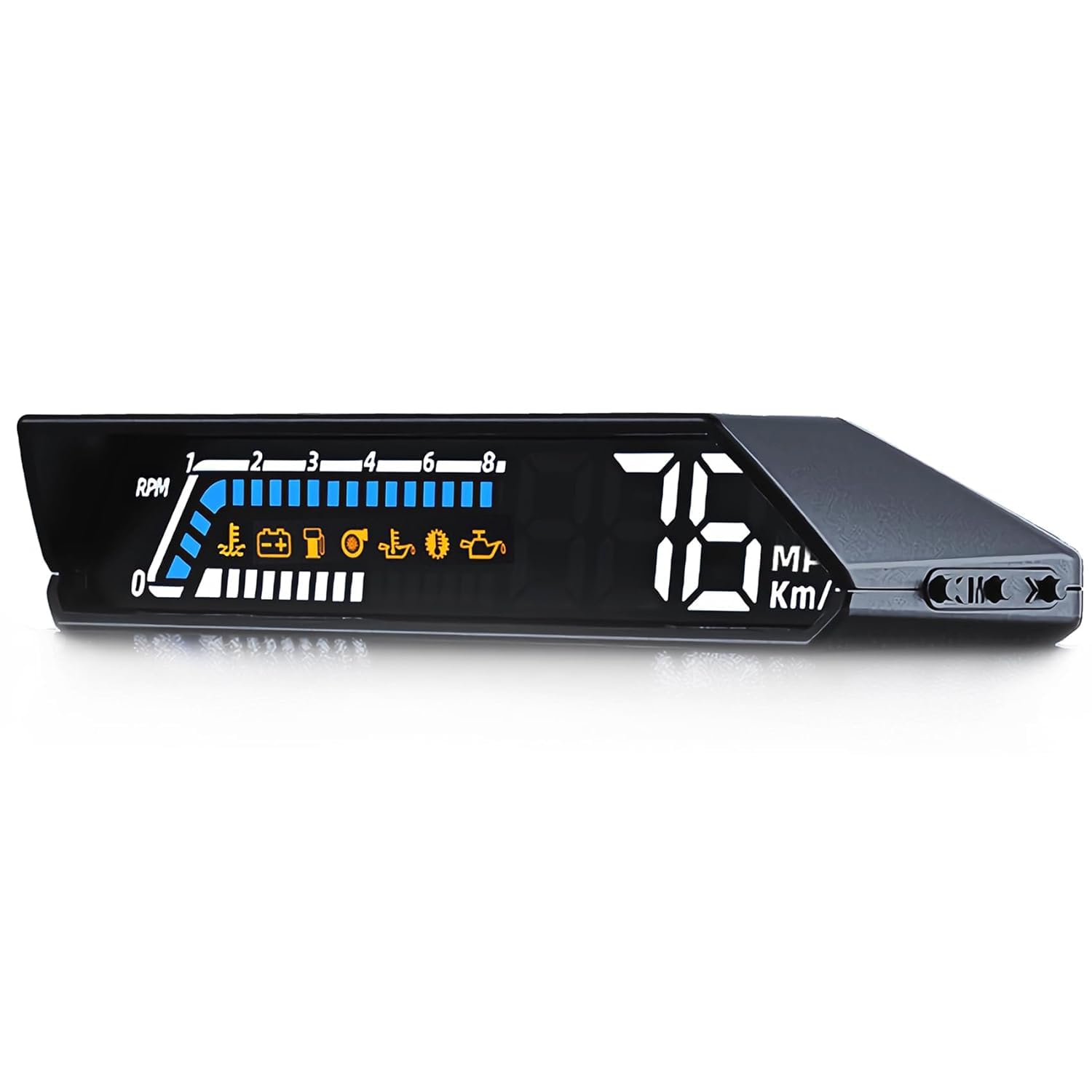 AkaBane Pantalla de calibre OBD2, pantalla frontal para automóvil, medidor de RPM, velocímetro, medidor de temperatura del agua, medidor inteligente