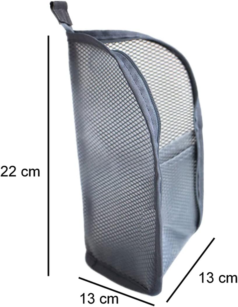 Bolsa de almacenamiento de brochas de maquillaje vertical de malla multifunción con cremallera, bolsa de aseo portátil de viaje, estuche para