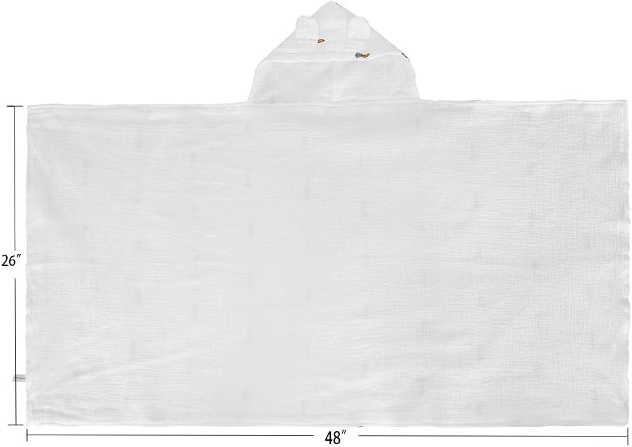 sense gnosis Toalla de baño con capucha para bebé, súper suave, 100% muselina de algodón, altamente absorbente, cómoda, manta para envolver bebé,