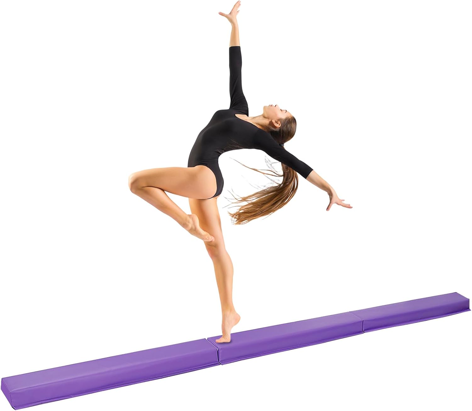Barra de equilibrio de entrenamiento de gimnasia, barra de equilibrio de espuma plegable larga, haz de equilibrio de gimnasia para niños para