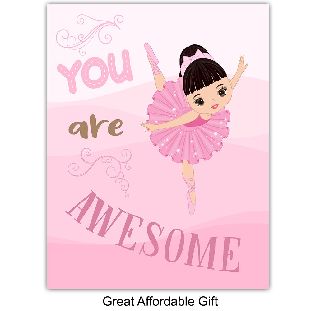 Baby Girl Room Decor – Pink Little Girls Bedroom Decor – Infant Nursery Decor – Cute Toddler Girl Wall Art – Positive Affirmations – Ballerina Decor