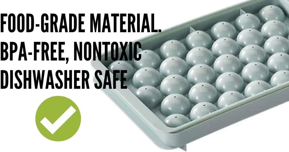 ACGSS – Paquete de 2 bandejas redondas para cubitos de hielo, 66 piezas, molde redondo para cubitos de hielo, perfecto para enfriar bebidas, café,