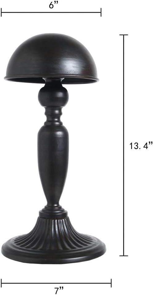 Owlgift Vintage Style Dome Shape Removable Metal Hat Rack, Cap, Wig Storage Holder Display Stand, Black (2pcs)