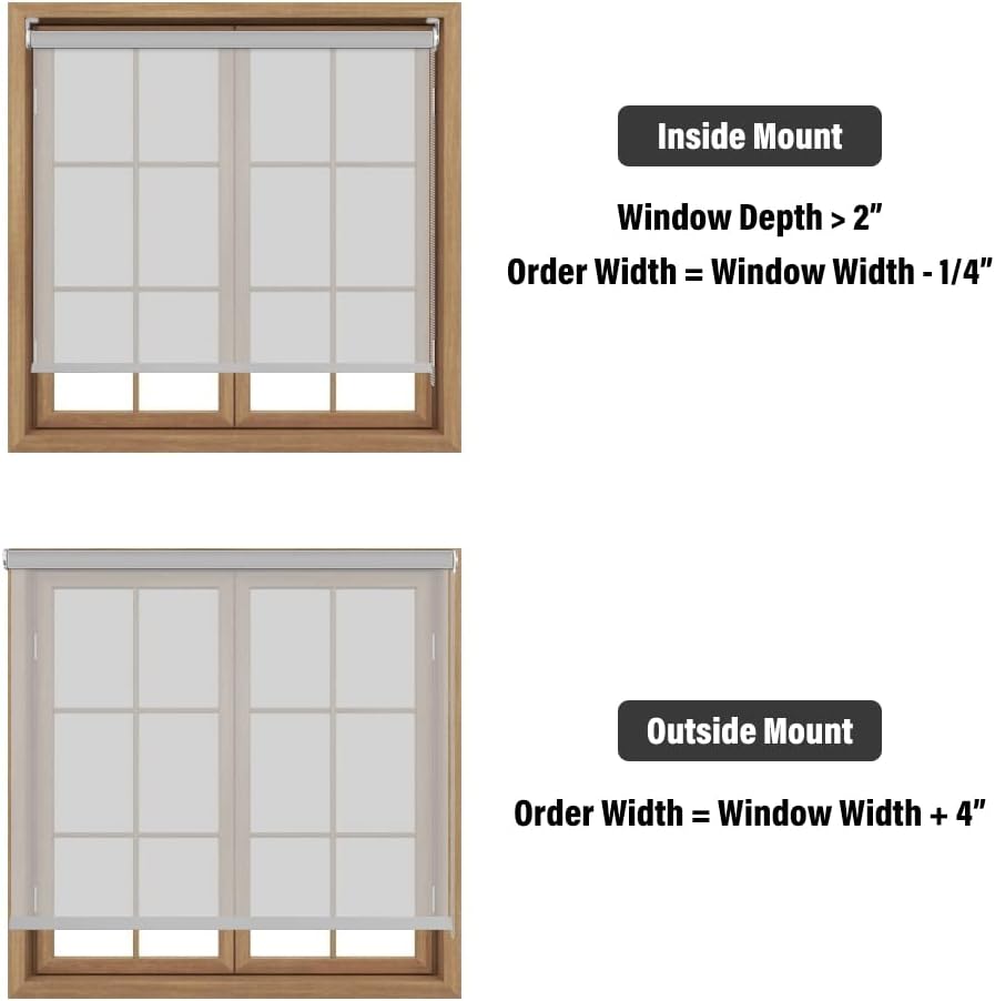 Persianas enrollables semitraslúcidas con filtro de luz, pantalla solar con 5% de apertura, persianas enrollables con protección UV para ventanas,