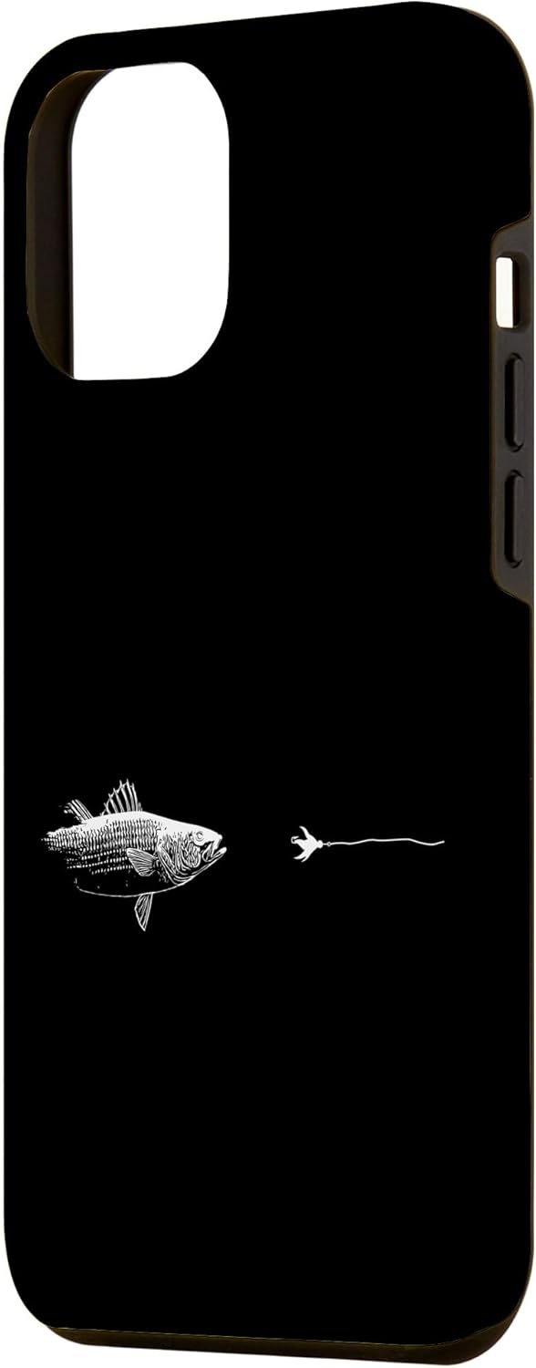 iPhone 14 Pro Max Graphic Fly Fishing Hook Line – Estuche de bajo a rayas de pescado