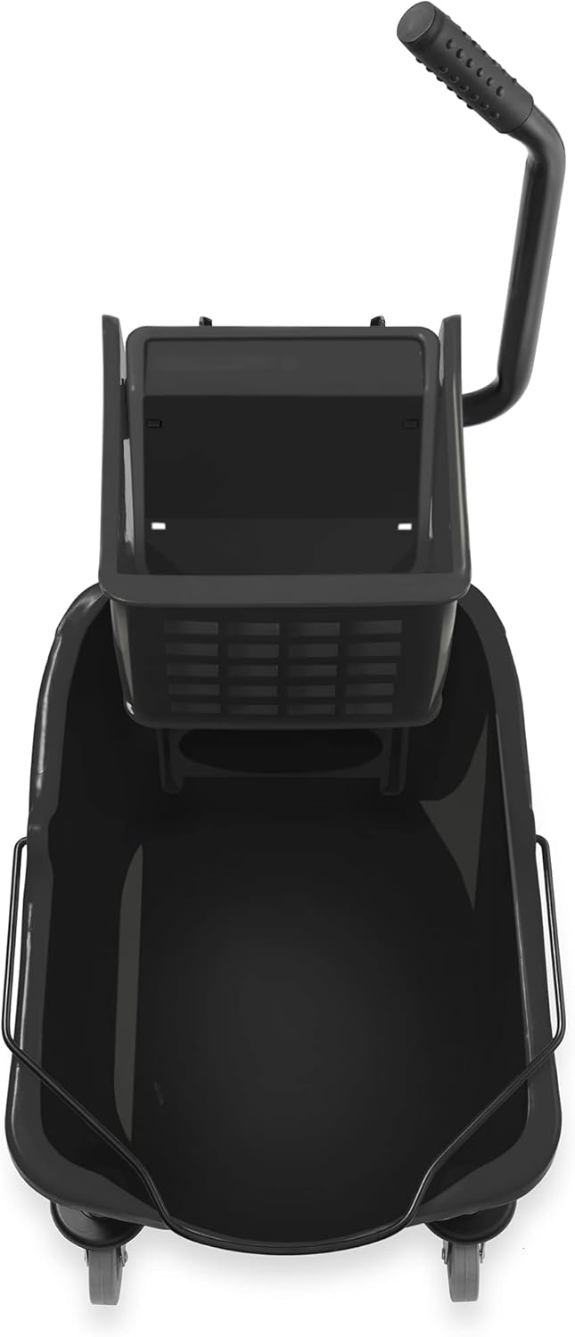 Dryser Comercial prensa lateral escurridor Combo fregona cubo, 33 cuartos de galón, negro