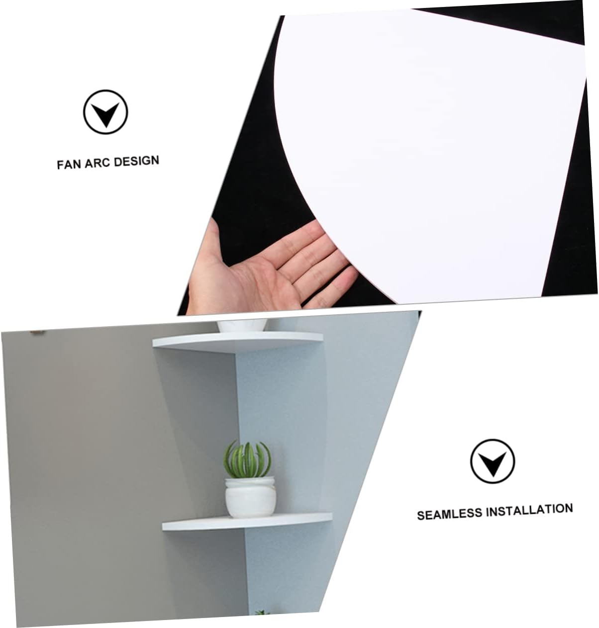 Garneck Estante de almacenamiento de pared Estantes de baño Soporte de almacenamiento de esquina de pared Estantes flotantes Estante de exhibición