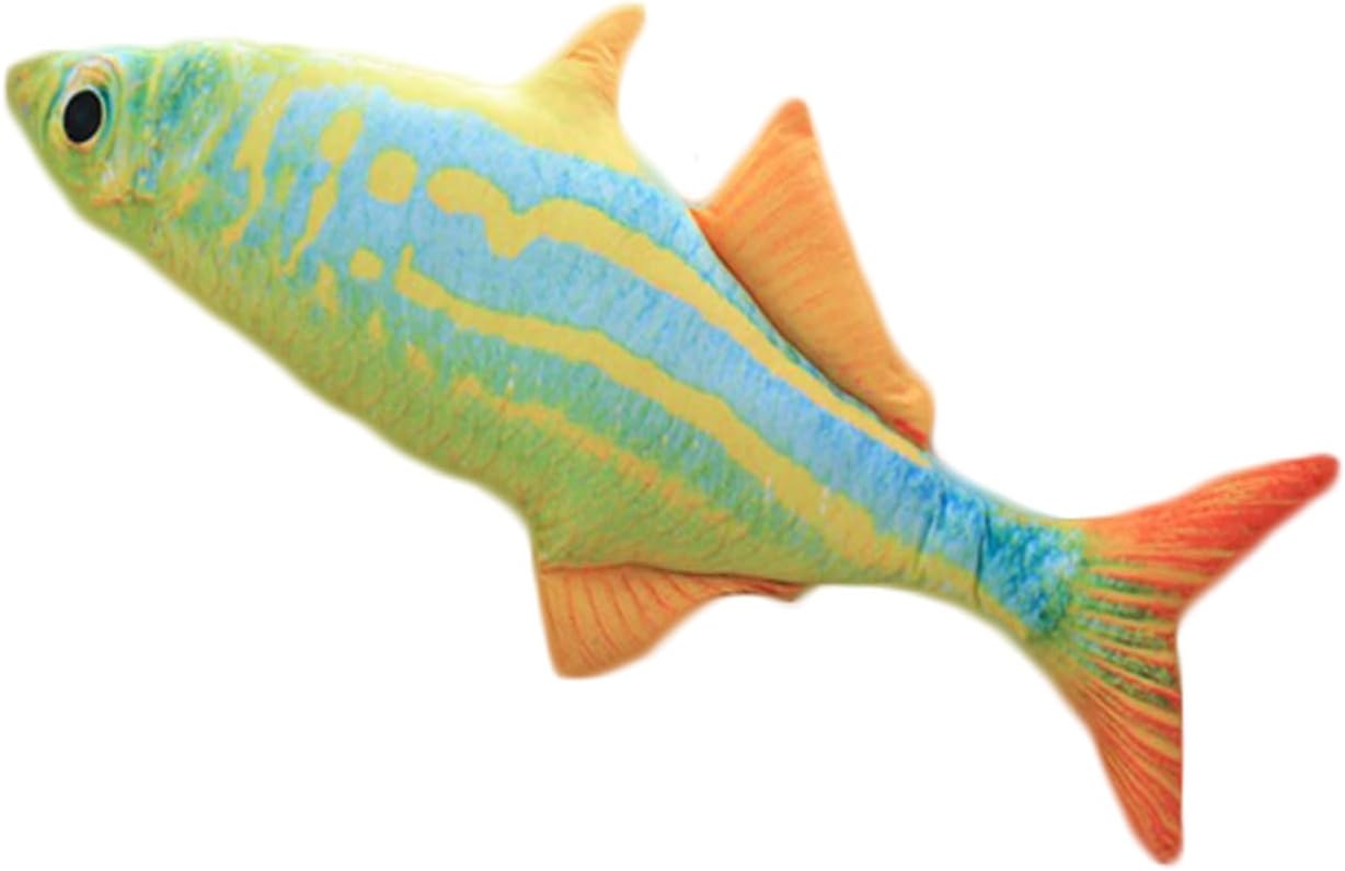 CHELEI2019 Almohada de peluche de 15.7 pulgadas con diseño de pez arcoíris de colores, regalos para niños