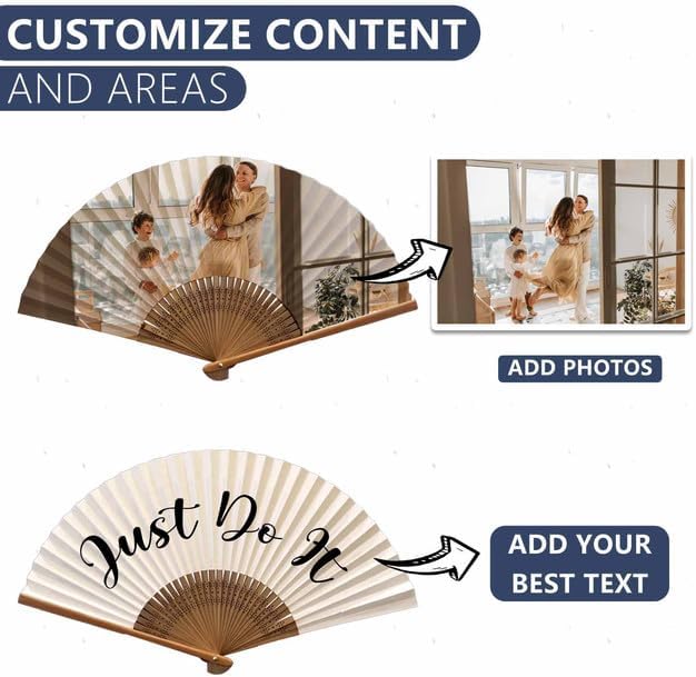 Ventilador plegable personalizado con foto personalizada, abanicos plegables para bodas, bailes, salones, cosplay, fiestas, abanicos plegables