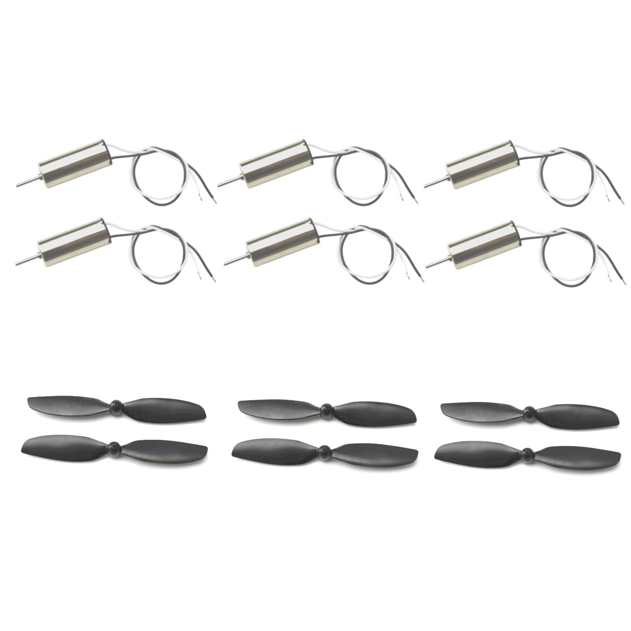 CHANCS Motor eléctrico para aviones modelo RC 820 3.7V 43800RPM Mini modelo helicóptero sin núcleo motor con pequeña hélice Tello Drone piezas 6PCS