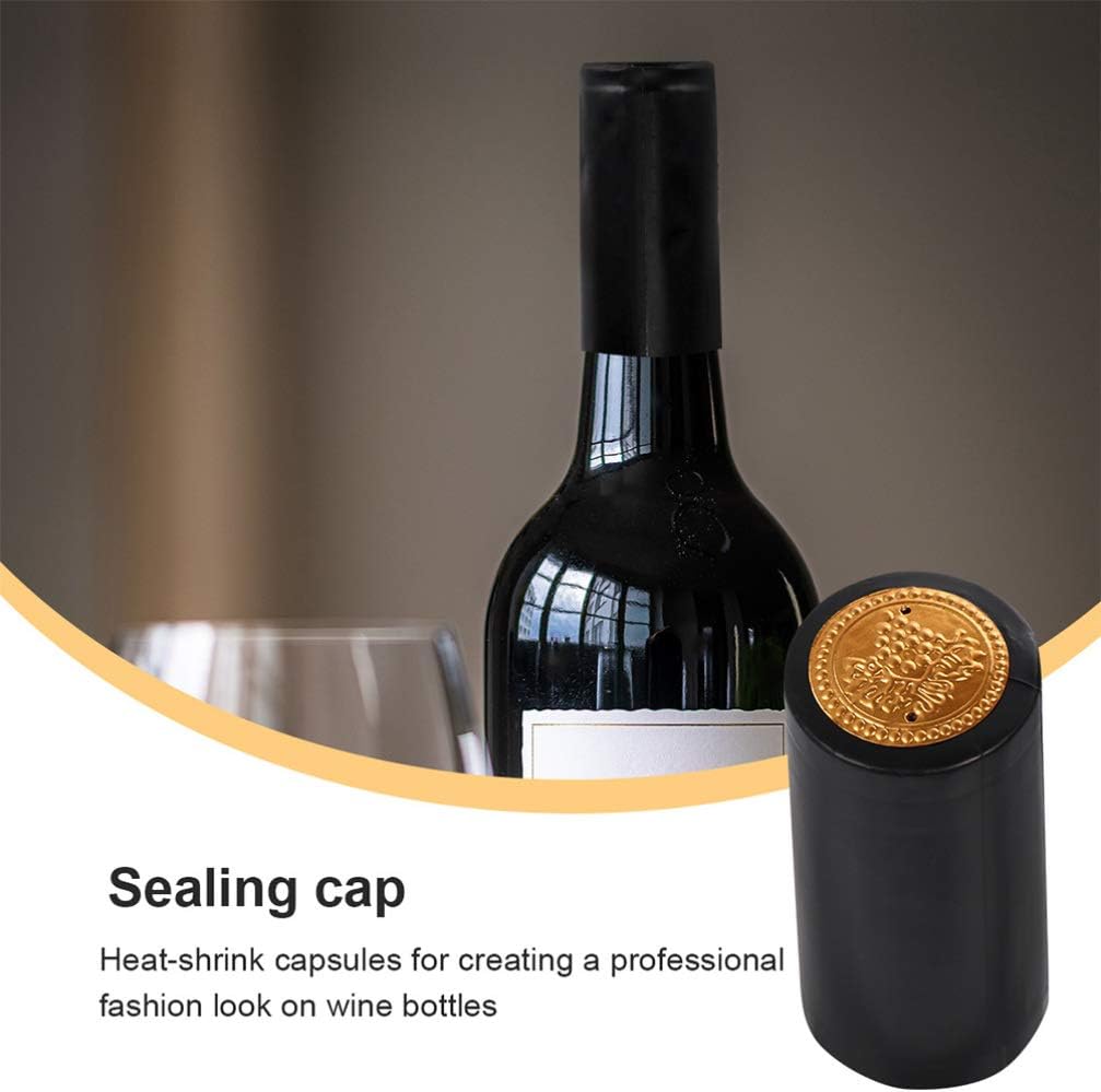 NUOBESTY 150 cápsulas termorretráctiles de vino, tapas retráctiles para botellas de sellos, fundas retráctiles, cubierta superior de botella, tapón