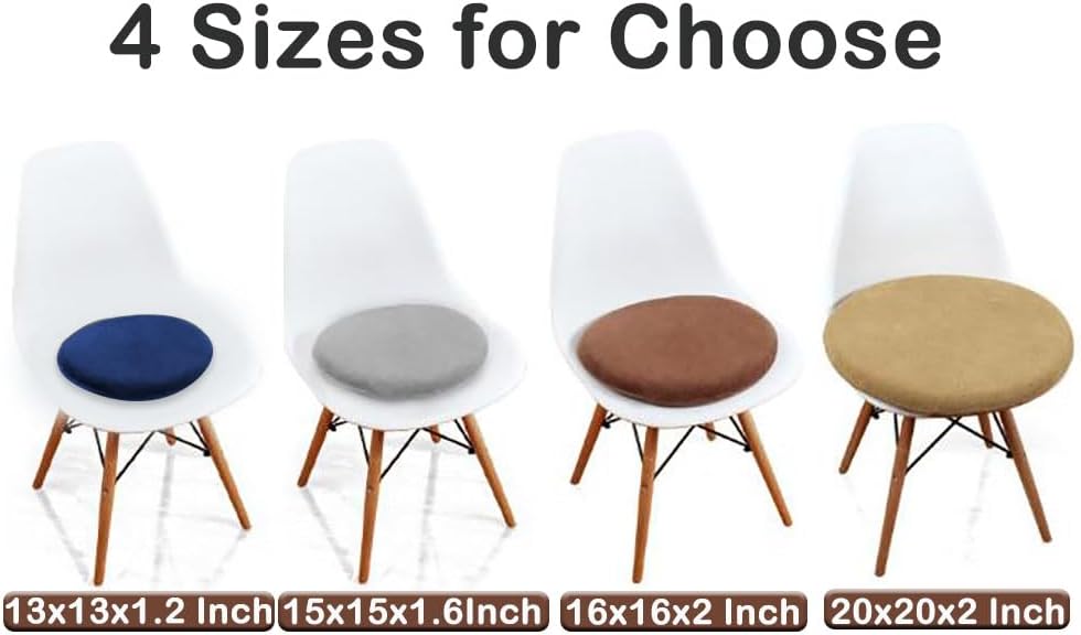 Sigmat Cojín de asiento de espuma viscoelástica antideslizante suave cojín redondo para silla de 16 pulgadas, color gris