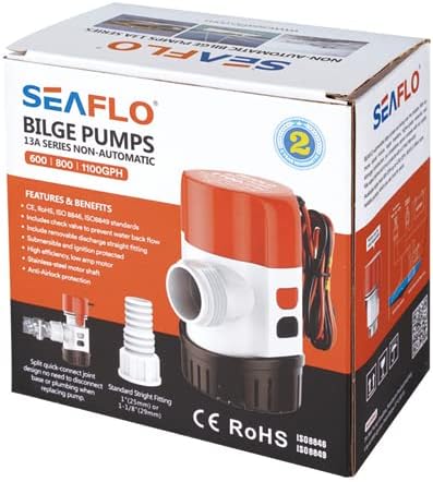 SEAFLO Serie 13A 2000 GPH 12V BOMBA DE BILGE NO AUTOMÁTICA