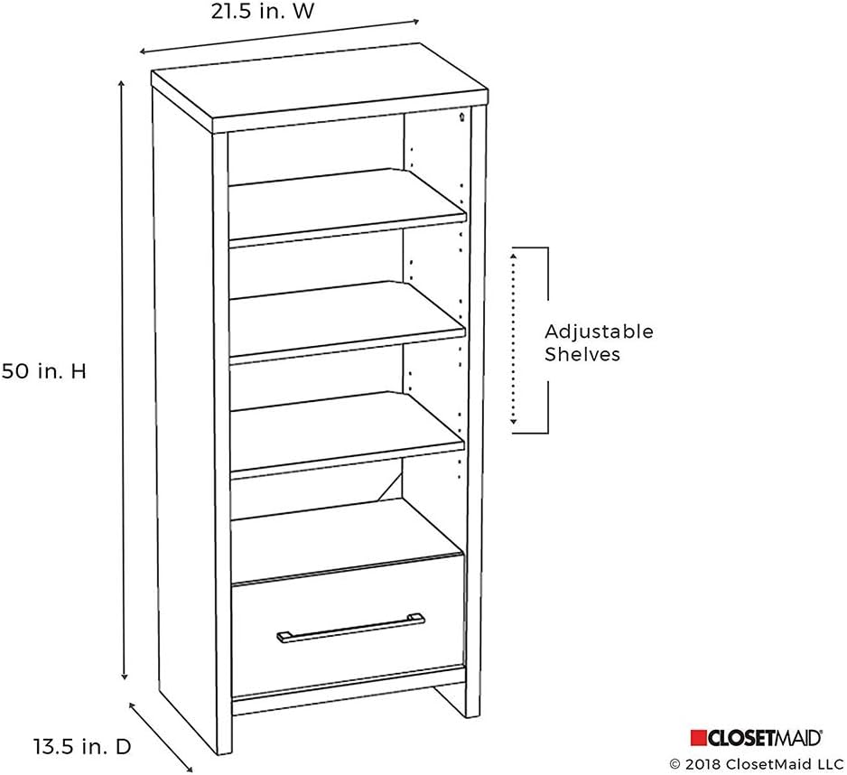 ClosetMaid 165100 – Estantería decorativa con cajón, color blanco (paquete de 2)