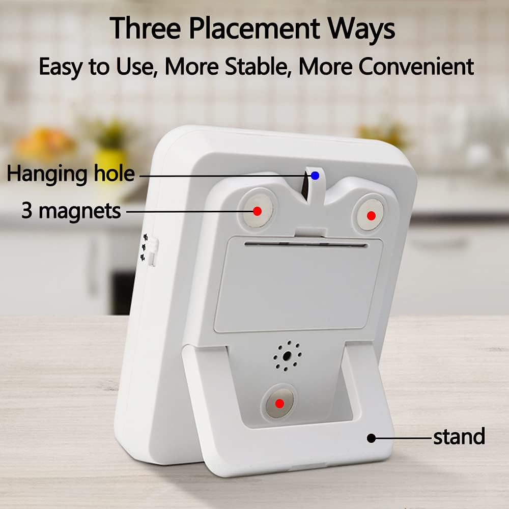 Temporizador digital de cocina doble, temporizador de 3 canales, temporizador de cocción, pantalla grande, triple temporizador, alarma de volumen