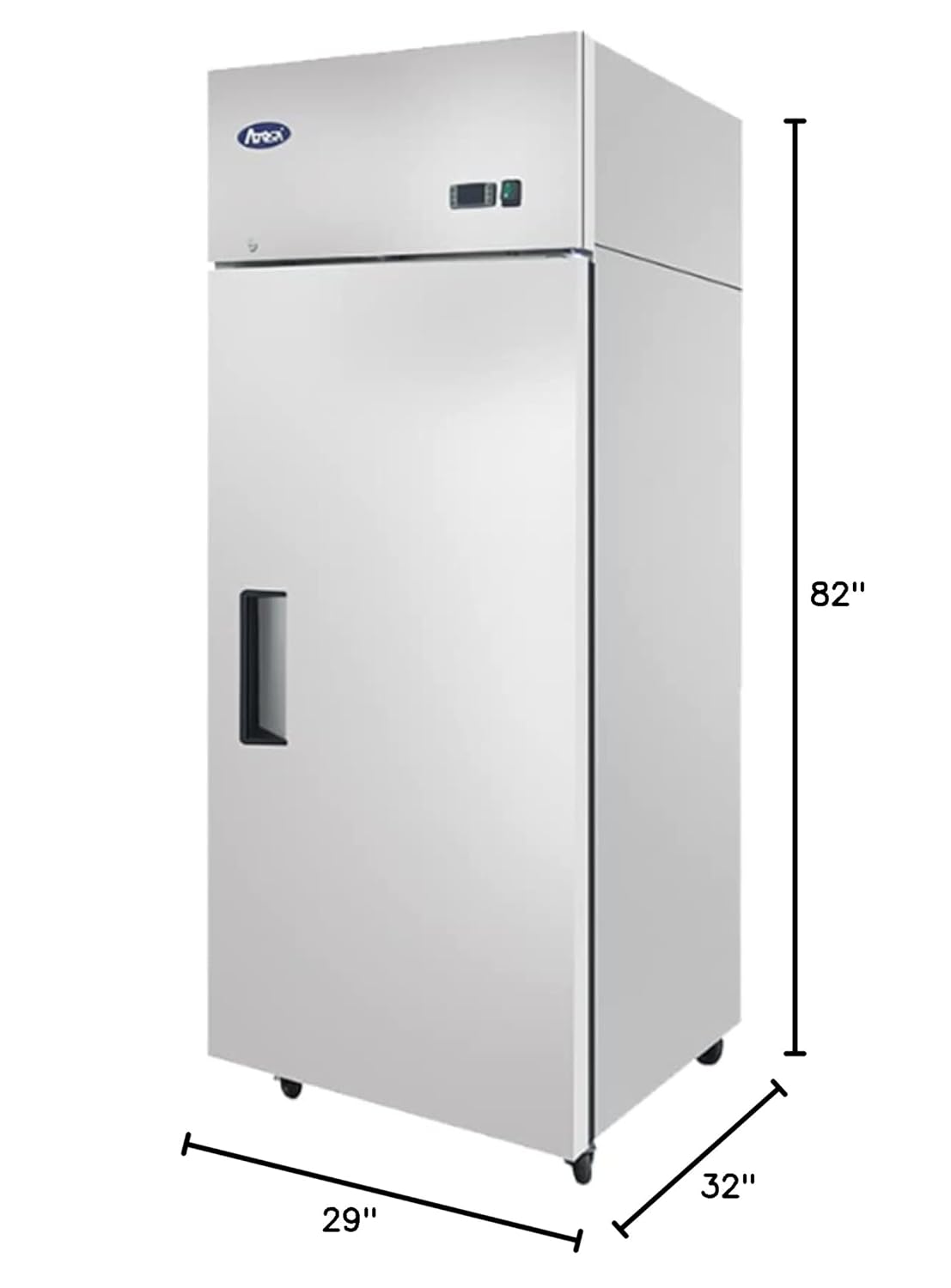 Atosa USA MBF8004GR Refrigerador, vertical, 28.7 pulgadas, plateado