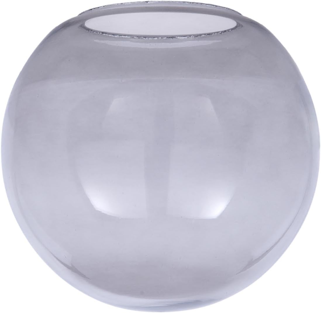 B&P Lamp Pantalla de bola sin cuello de vidrio ahumado de 10 pulgadas de diámetro, ajuste de 4 pulgadas
