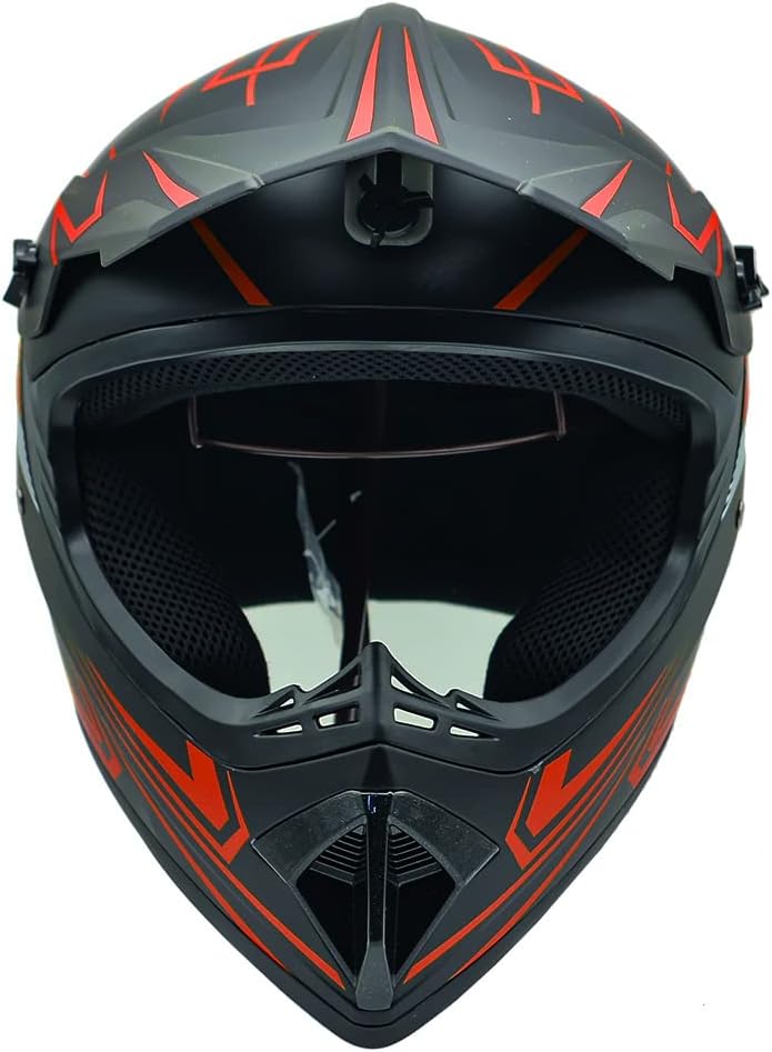 Casco de motocross a la moda para jóvenes, casco unisex para adultos, ATV, todoterreno, bicicleta de montaña, motocicleta, casco rojo, aprobado por