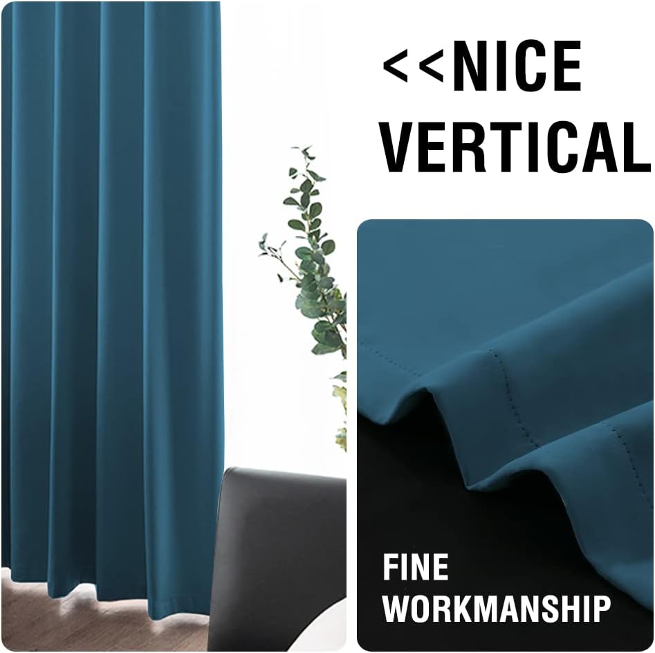 H.VERSAILTEX Paneles de cortina opacas para ventana, cortinas de bloqueo de frío y luz con forro blanco para guardería, cortinas con aislamiento
