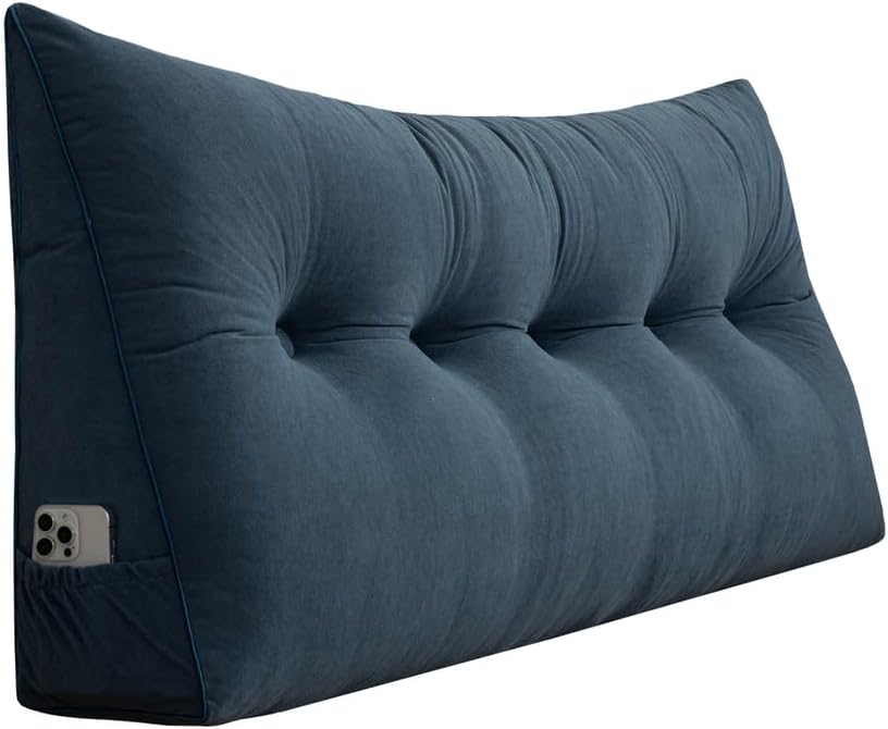 Almohada de respaldo de lectura, almohada triangular para cabecero, almohada de cuña con inserto de algodón PP, cojín de apoyo de posicionamiento,