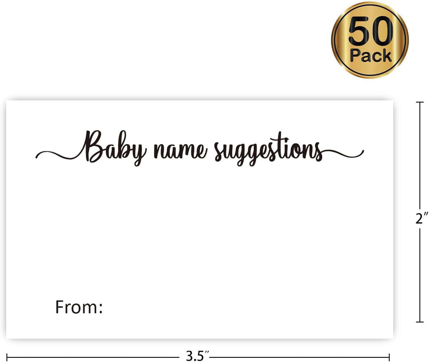 50 tarjetas de sugerencia de nombres de bebé para juegos de baby shower, tarjetas de juego de revelación de género, tarjetas de nombre de bebé,