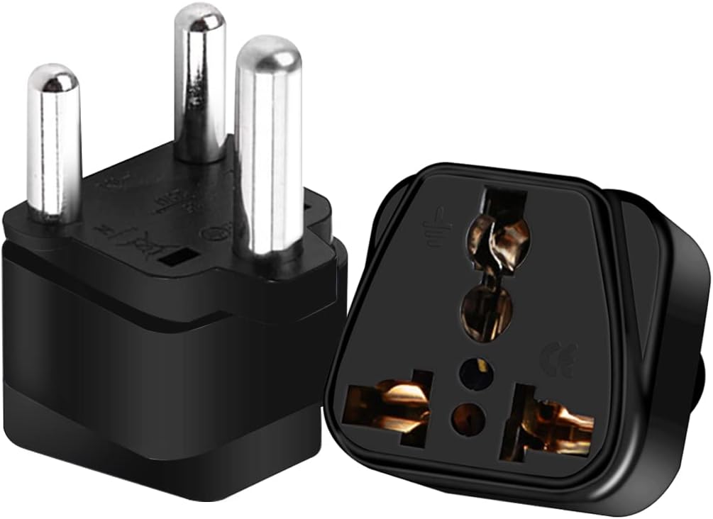 Adaptador de enchufe de viaje de Sudáfrica, 2 unidades, Sudáfrica Big 3 Pins Tipo M Adaptador de corriente de viaje Enchufe Sudáfrica Adaptador