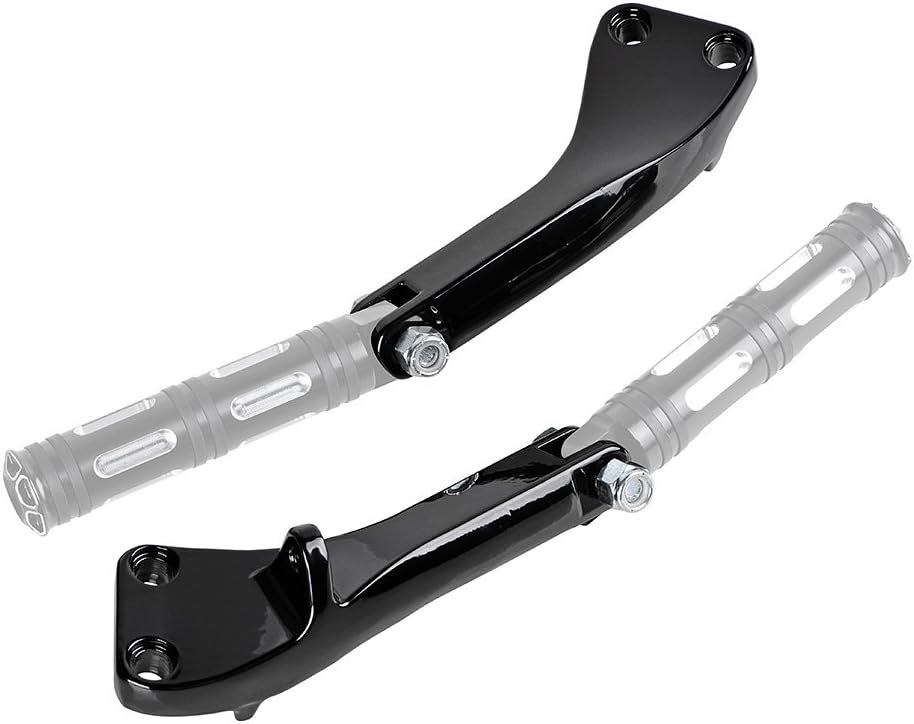 Astra Depot Soporte para estribera trasera negra compatible con Harley Dyna FXD Fat Street Bob Wide Super Glide Low Rider 2006-2017