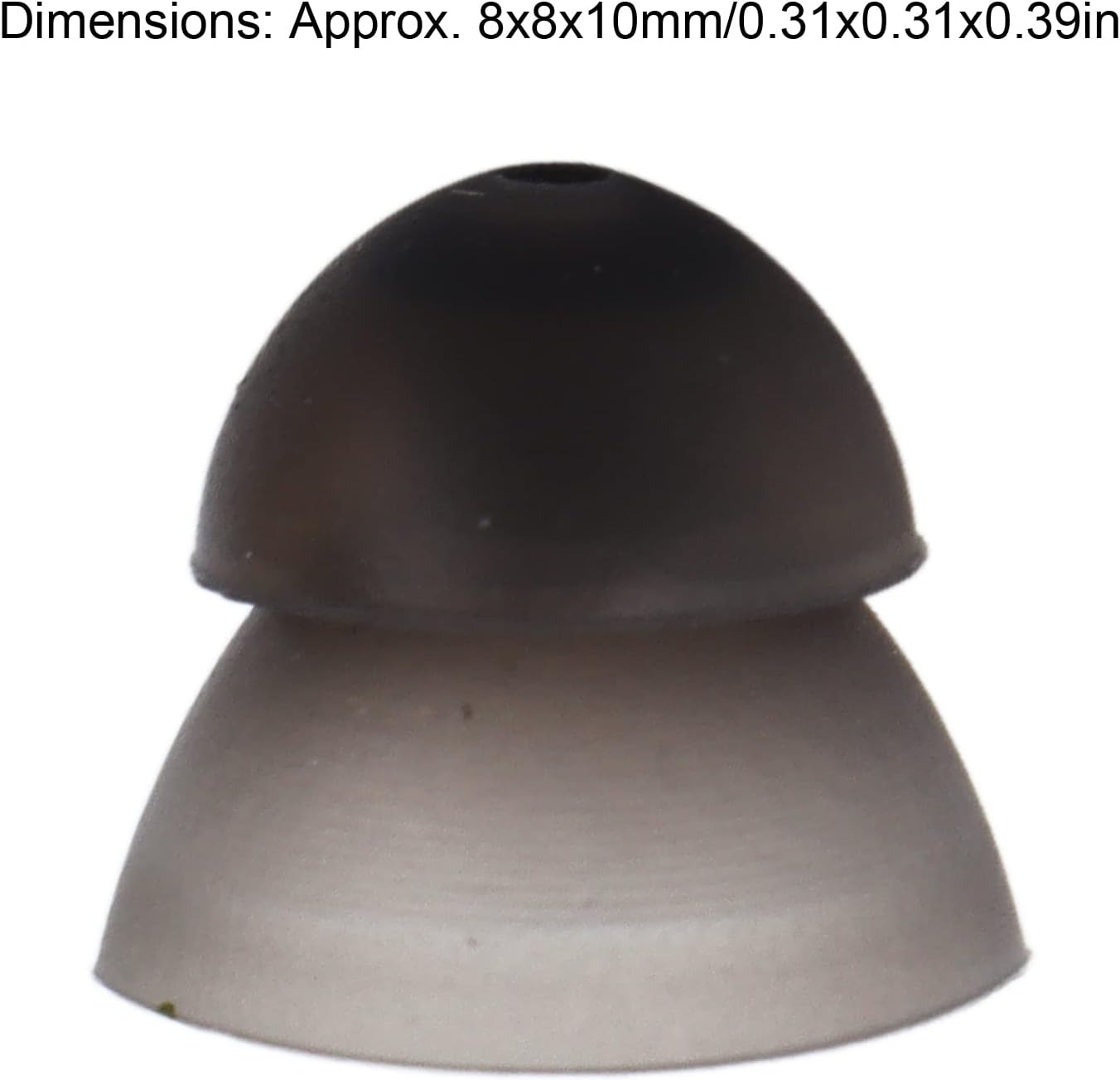 10 cúpulas, cúpulas de silicona suave, 0.315 pulgadas de doble capa tipo cerrado, lavables, antiestáticas, para accesorios de sonido auditivo (negro)