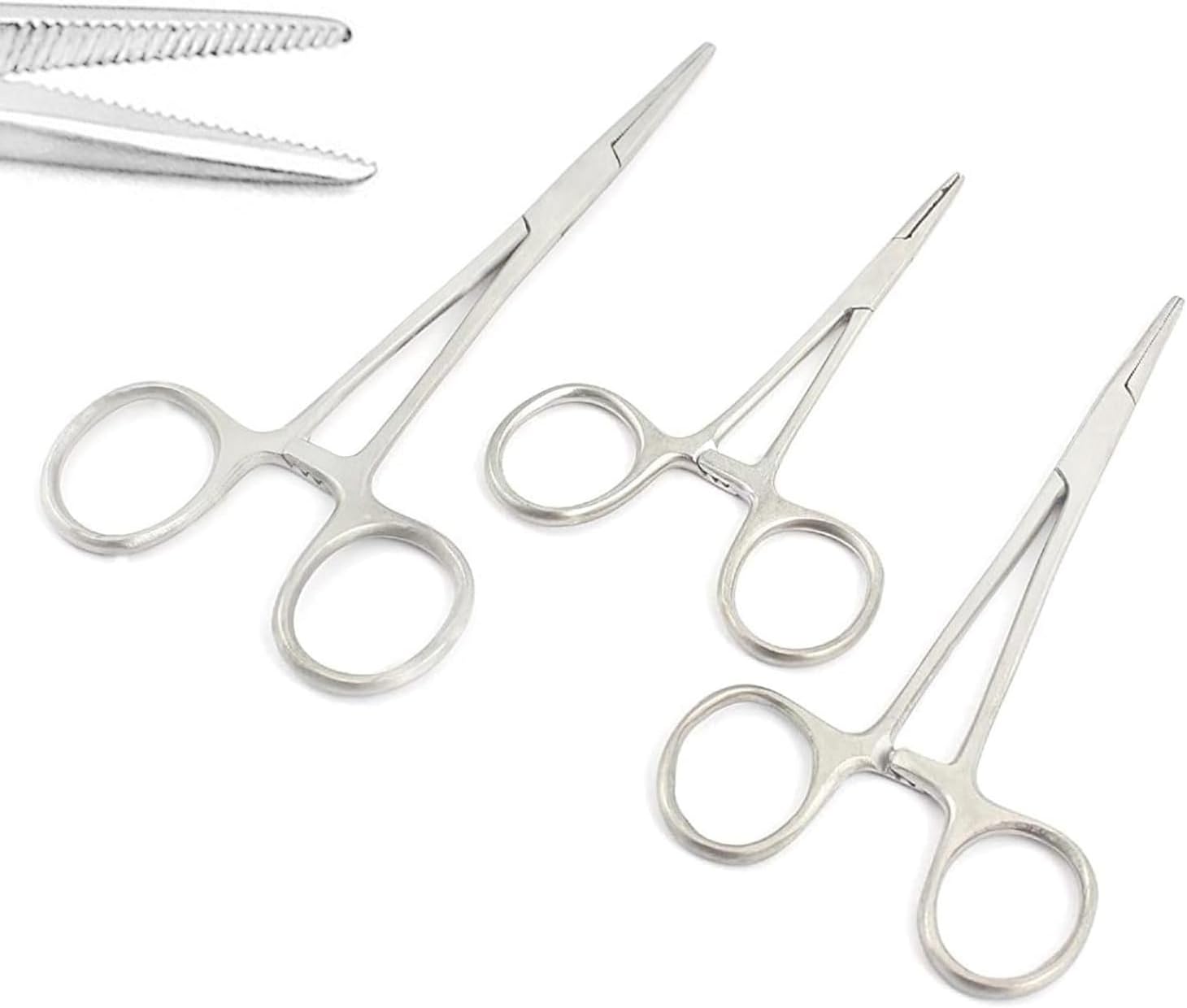 Preciso Canadá 3pcs varios mosquitos Hemostat pinzas alicates recto dentado 4.5″ + 5″ + 5.5″ economía grado acero inoxidable nuevo