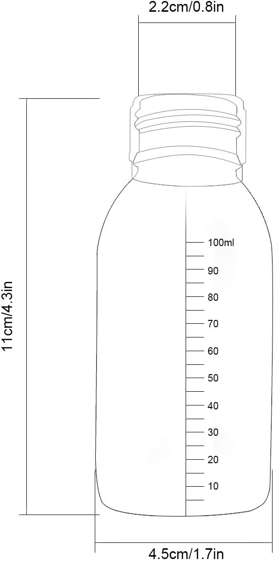 TrendBox – Mini almacenamiento de PET vacío transparente 3.4 fl oz3.53 oz100 cc botellas de plástico duro duradero tapa tapa tapa redonda relleno