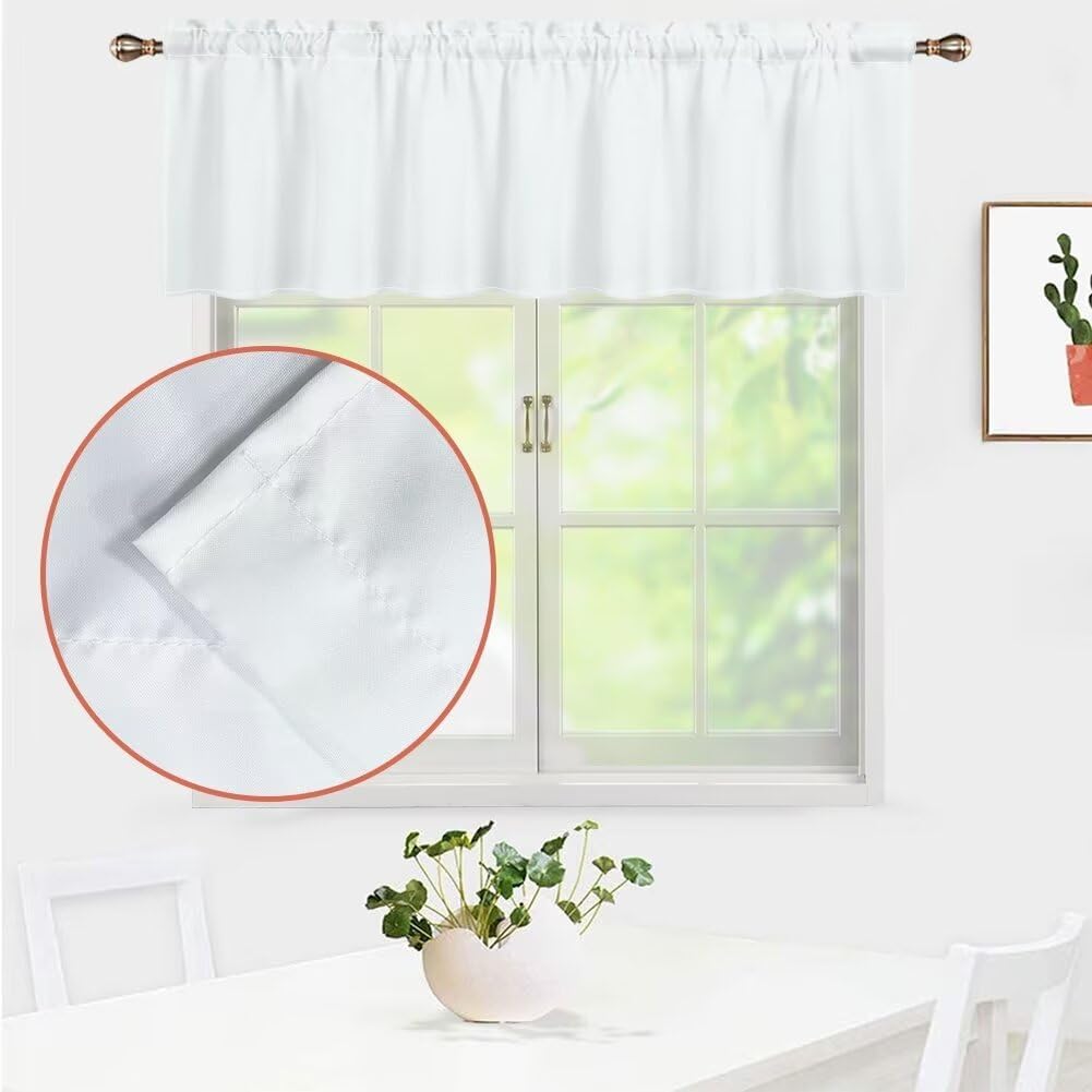 PZZ BEACH Cenefa de ventana con estampado geométrico azteca con bolsillo para barra, cenefas de cortinas de cocina para sala de estar, dormitorio,