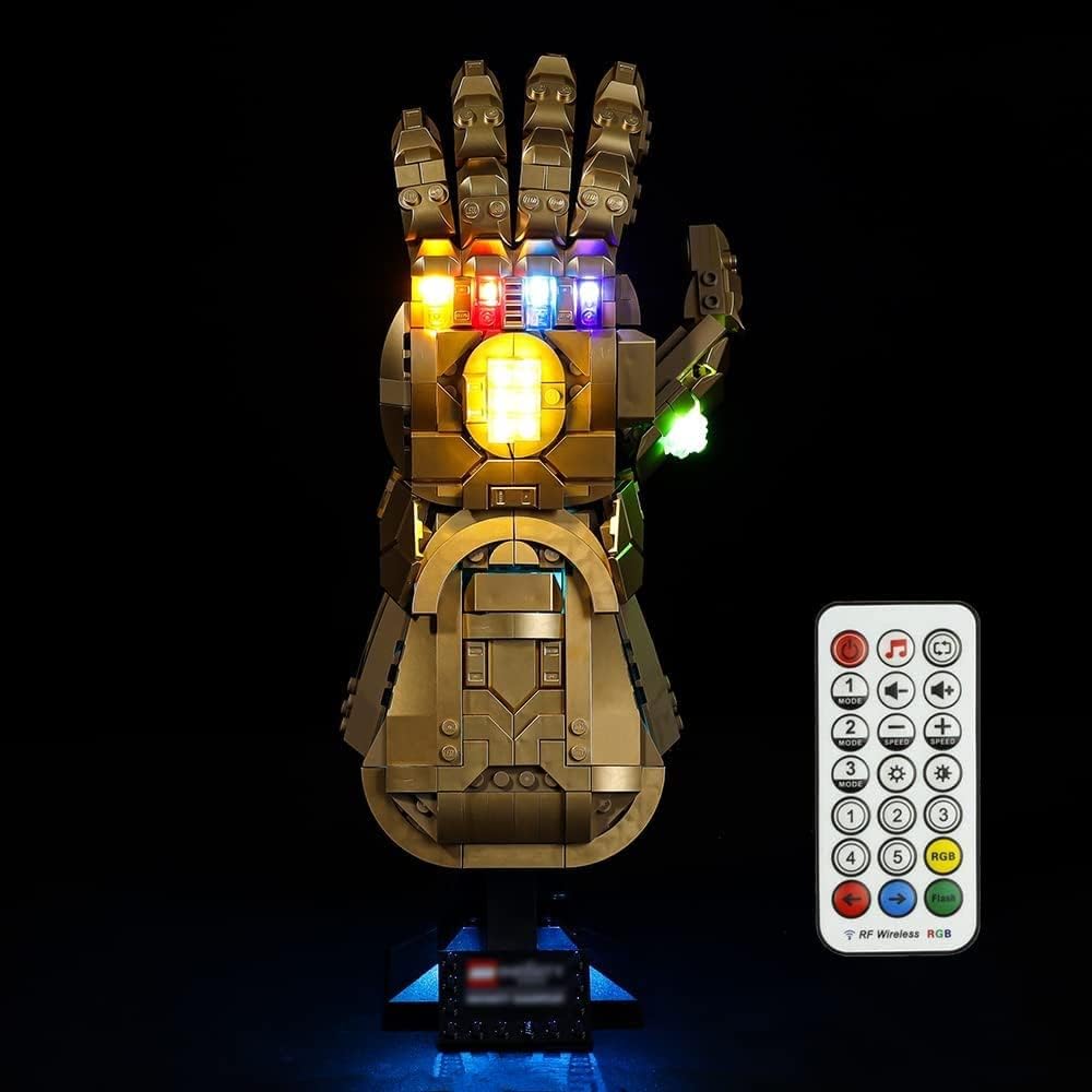 Kyglaring Kit de iluminación LED (sin modelo) diseñado para Lego Infinity Gauntlet 76191 Thanos Juego de construcción de modelo de guantelete de