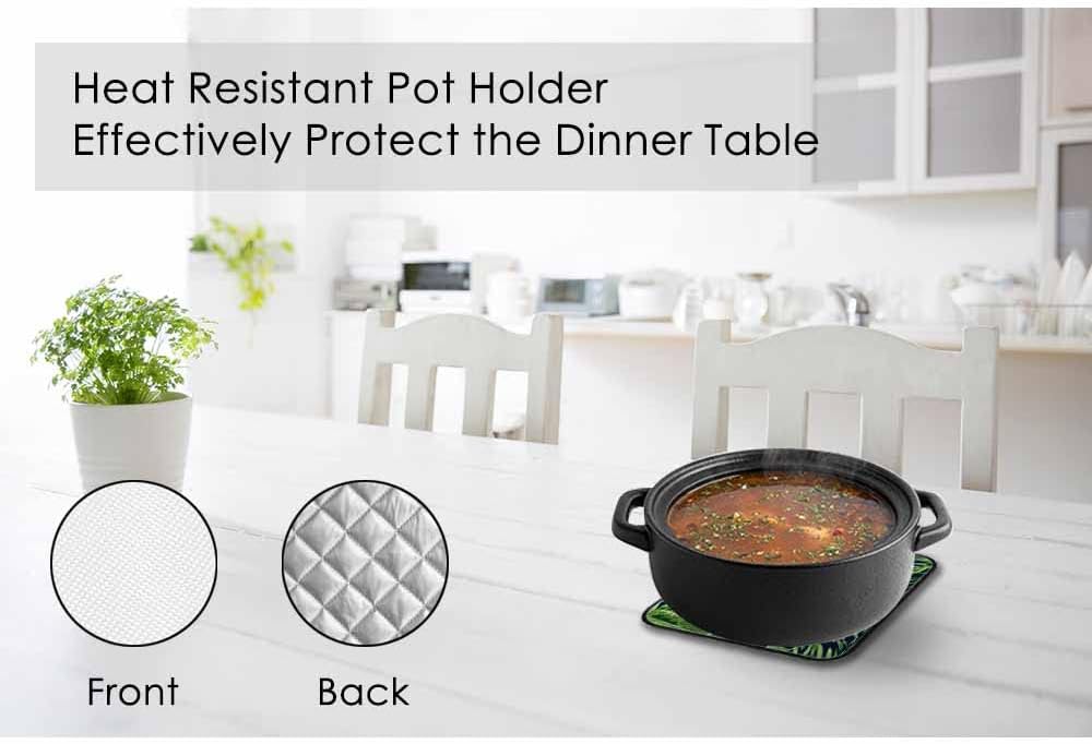 Juego de manoplas de horno y soportes para ollas de hojas verdes, palmeras tropicales, exóticas, resistentes al calor, 3 piezas para cocinar,