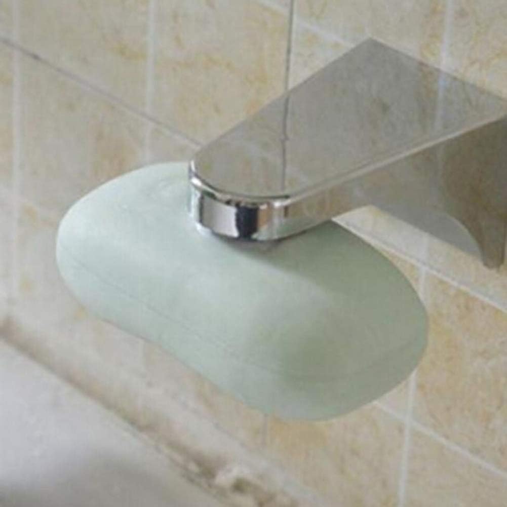 Caja magnética de plata para el hogar, soporte de jabón, estante de fijación de pared, jaboneras de baño
