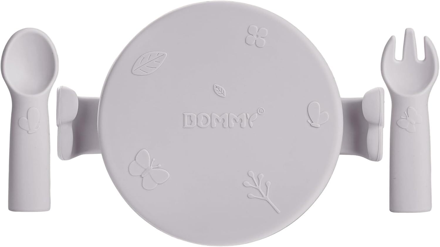 Dommy Juego de alimentación para bebés de mariposacuenco de succión con cuchara y tenedor  Suministros de alimentación  Suministros de destete LED