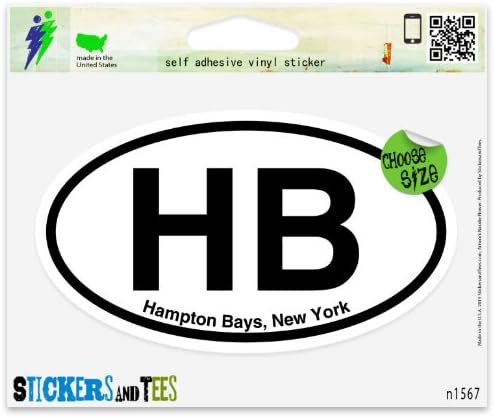 HB Hampton Bays New York – Adhesivo ovalado para interior y exterior, 5 x 3 pulgadas
