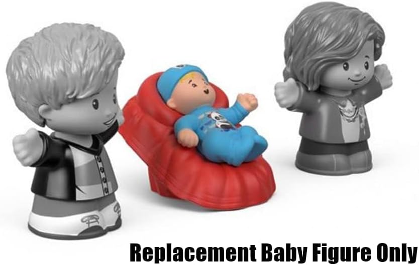 Pieza de repuesto para la familia Fisher-Price Little People Big Helpers – FRM72  Figura de bebé de repuesto en traje de panda azul y canasta roja