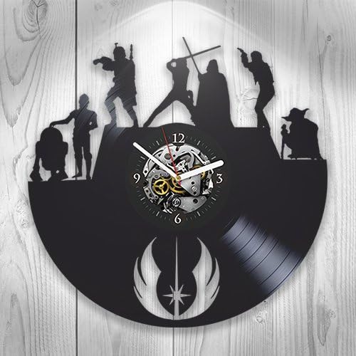 Reloj de vinilo Star Wars, Darth Vader, Yoda, Luke Skywalker, Chewbacca, decoración de pared, arte moderno, pantalla analógica, redondo de 12