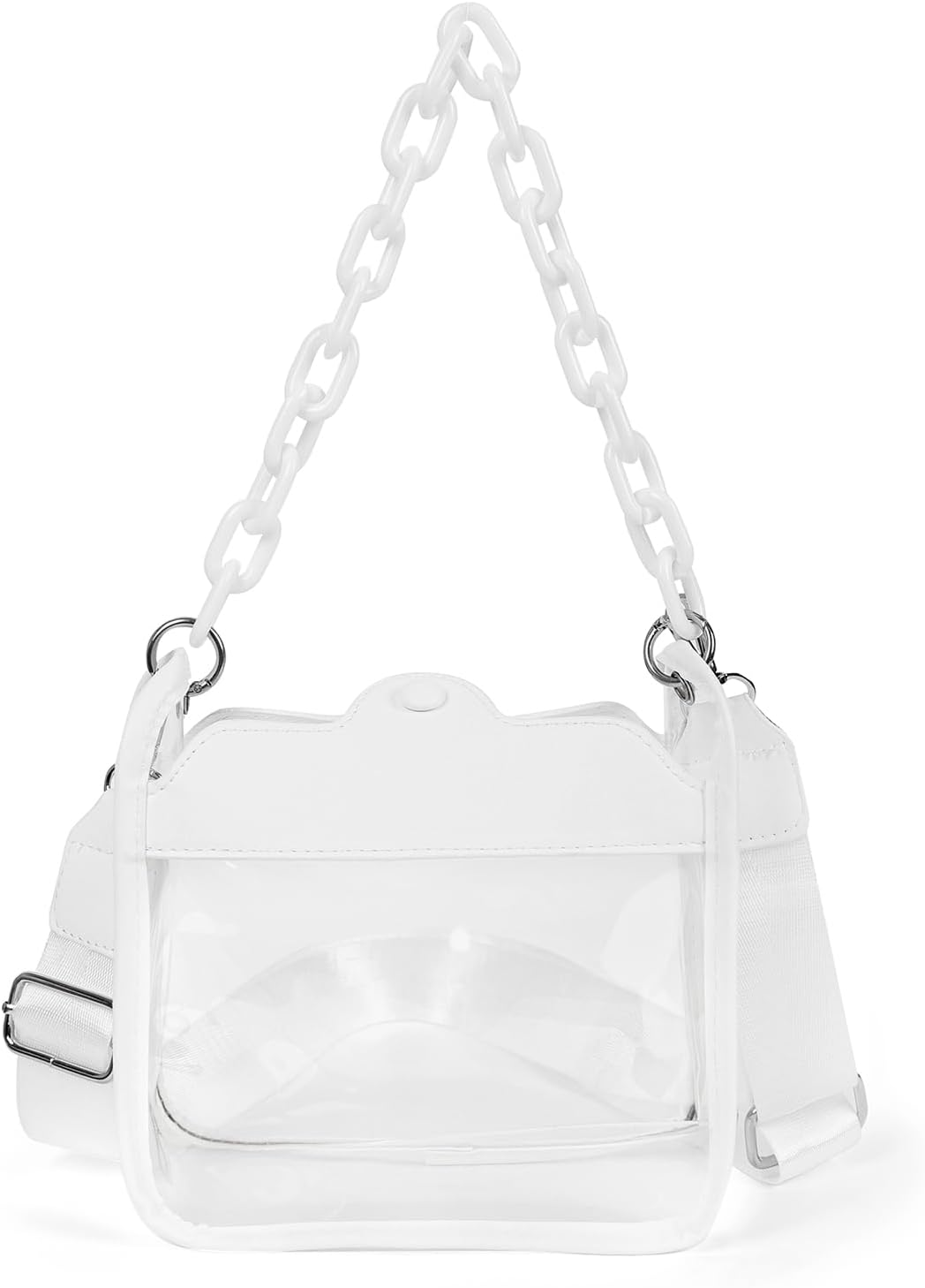 Bolso cruzado transparente para mujer, bolso pequeño transparente, bolso de hombro moderno aprobado para conciertos