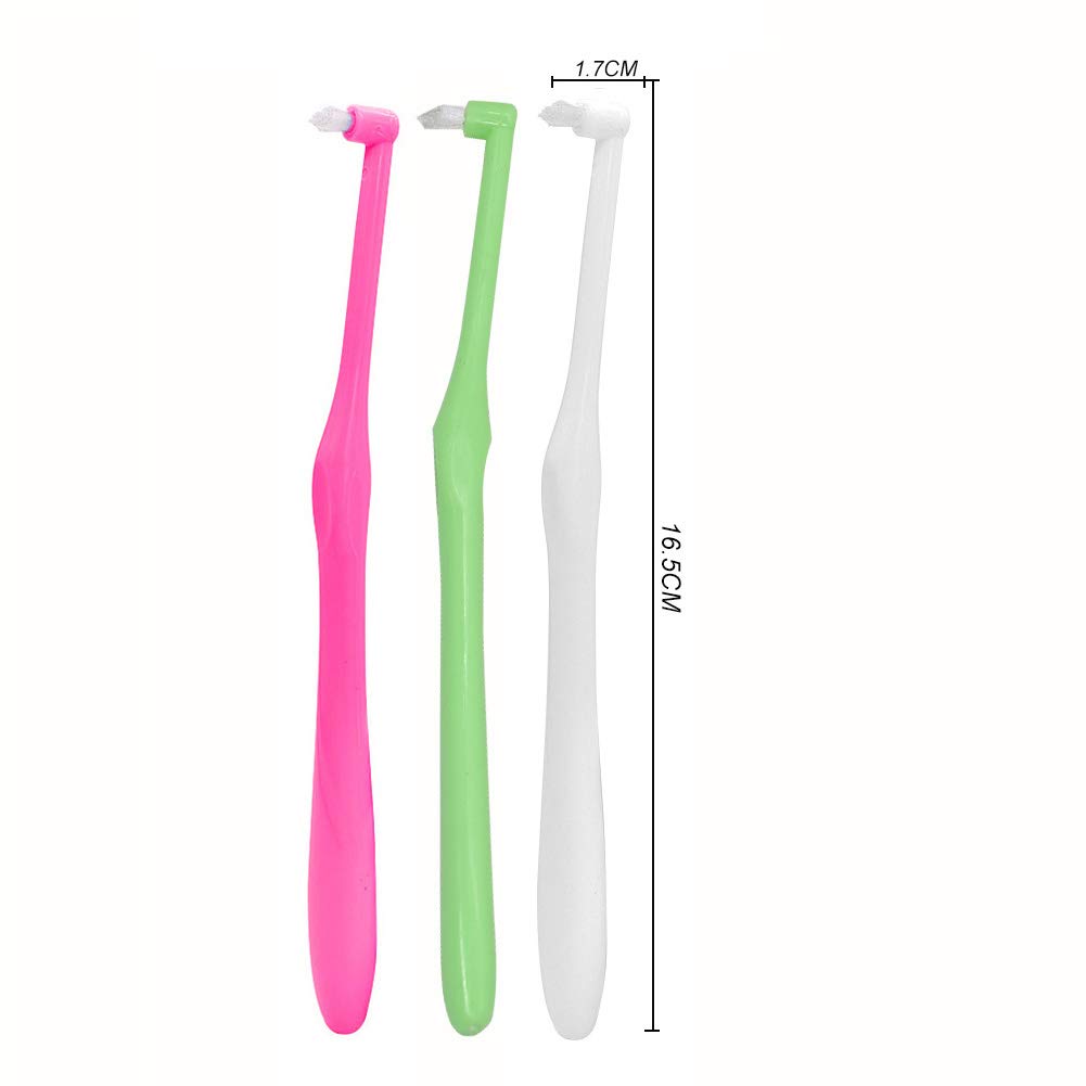 Angzhili 9 cepillos de dientes interespaciales, cepillo de dientes ortodóntico de ortodoncia para zonas difíciles de alcanzar, cepillo de dientes