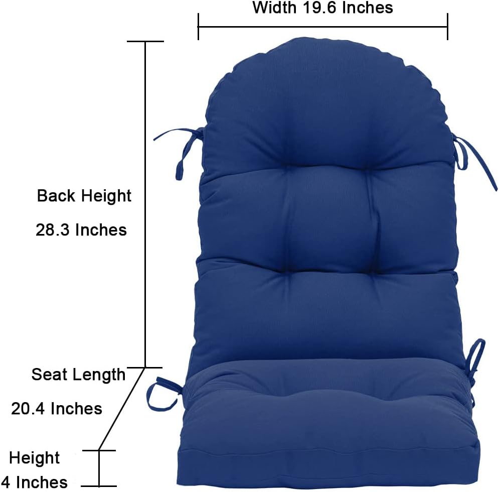 QILLOWAY Cojín para silla de respaldo alto para interiores y exteriores, para Adirondack, para primaveraverano, para todo tipo de clima, repuesto