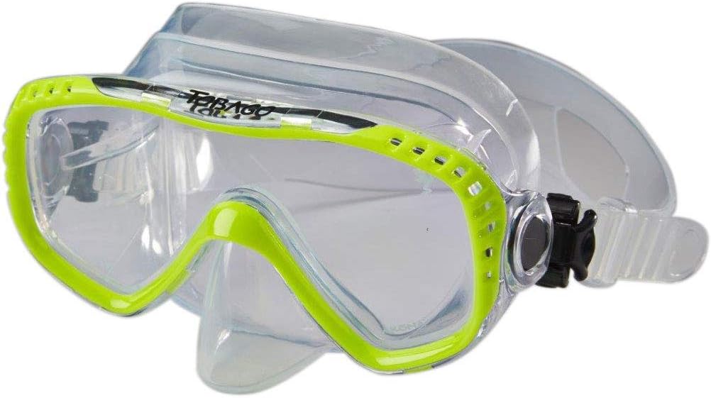 AKONA Tobago – Máscara de buceo con falda de silicona transparente y lente templada única