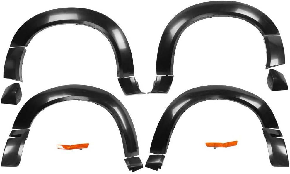Defensas de guardabarros estilo demonio compatibles con modelos Dodge Challenger Hellcat 2015-2023, polipropileno negro sin pintar por IKON