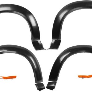 Defensas de guardabarros estilo demonio compatibles con modelos Dodge Challenger Hellcat 2015-2023, polipropileno negro sin pintar por IKON Defensas de guardabarros estilo demonio compatibles con modelos Dodge Challenger Hellcat 2015-2023, polipropileno negro sin pintar por IKON