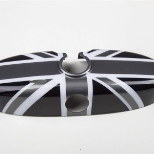 Cubierta adhesiva ABS con bandera del Reino Unido, color negrogris, para Mini Cooper ONE S JCW R56 Hatchback R57 Covertible R58 Coupé (cubierta de Cubierta adhesiva ABS con bandera del Reino Unido, color negrogris, para Mini Cooper ONE S JCW R56 Hatchback R57 Covertible R58 Coupé (cubierta de