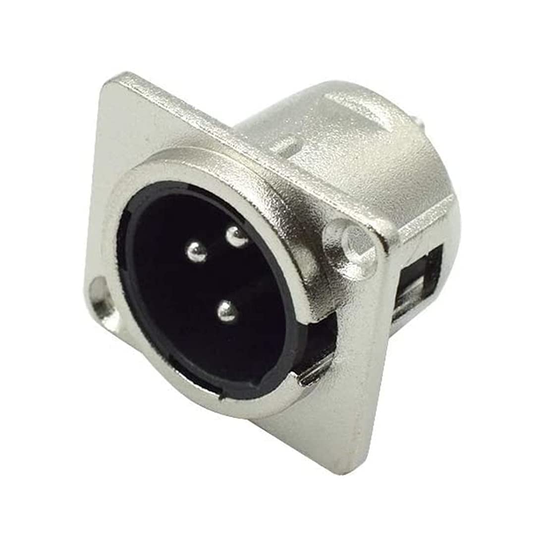 XLR macho Jack 3 pines montaje en panel, carcasa de metal plateado XLR-M socket audio altavoz micrófono conector 8 piezas.