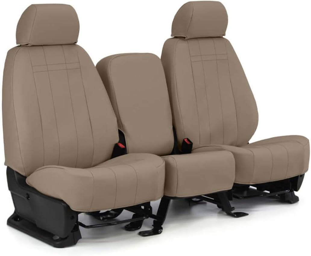 Asientos delanteros ShearComfort – Fundas de asiento de piel sintética personalizadas para Ford Focus (2013-2018) en color beige para cubos